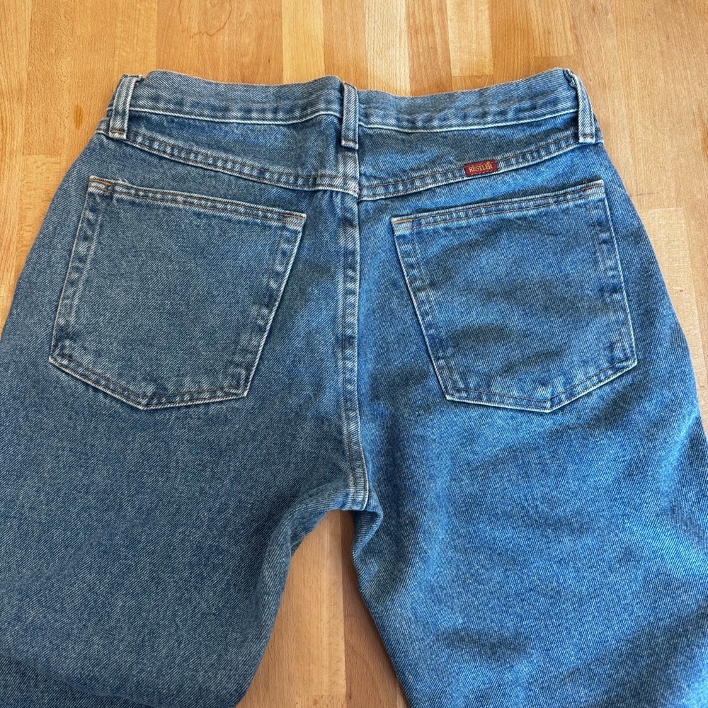 RUSTLER by Wrangler Men's Classic Cut Straight Leg Blue Denim Jeans 32 x 30 - Picture 7 of 13